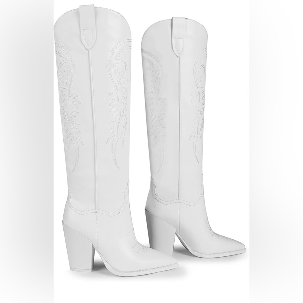 ISNOM Women's Western Knee High Boots